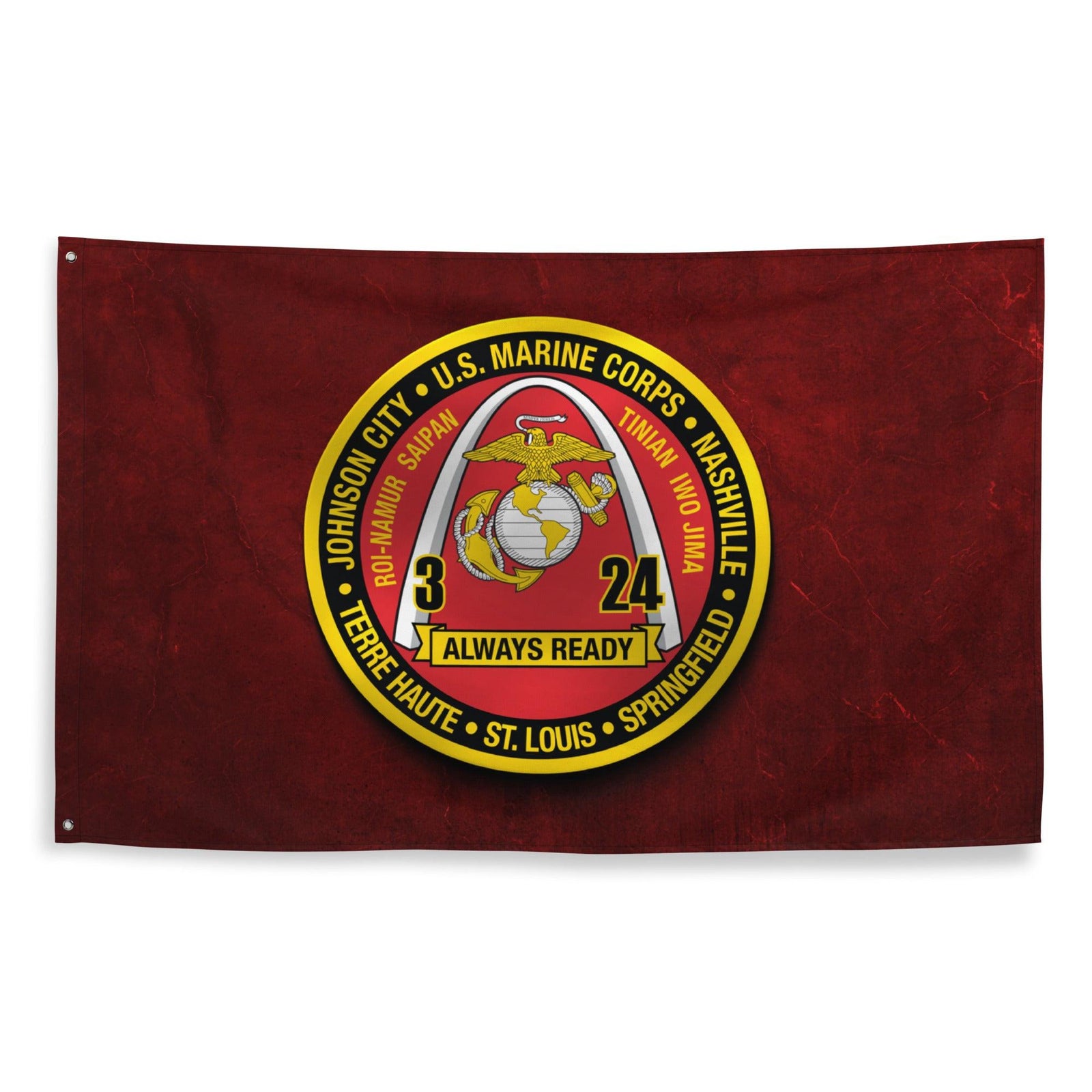 3/24 Marines Indoor Red USMC Wall Flag Tactically Acquired   
