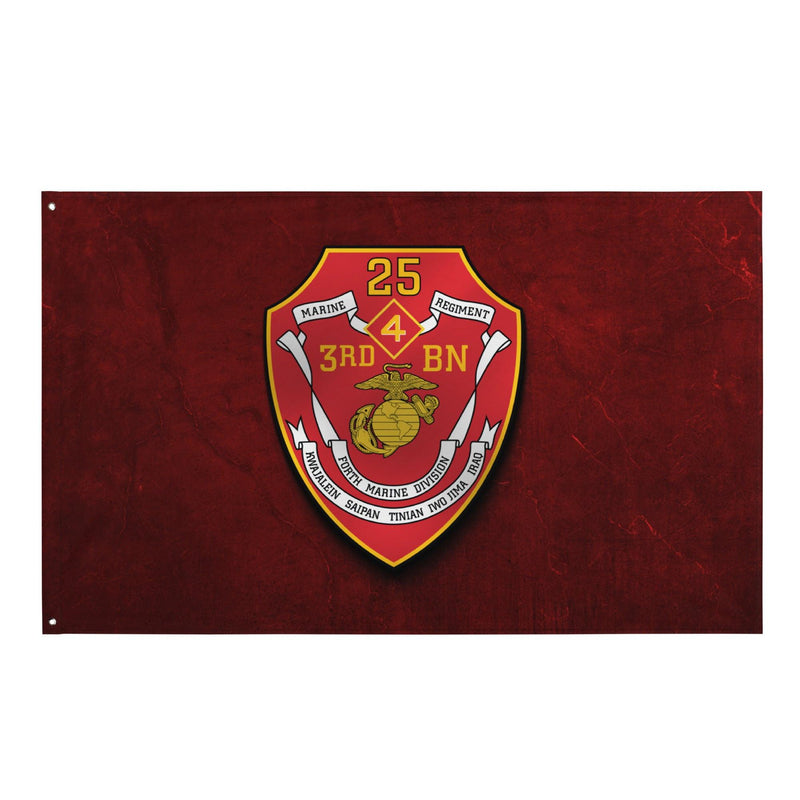 3/25 Marines Indoor Red USMC Wall Flag