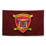 3/26 Marines Indoor Red USMC Wall Flag Tactically Acquired   