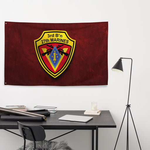 3/27 Marines Indoor Red USMC Wall Flag Tactically Acquired   