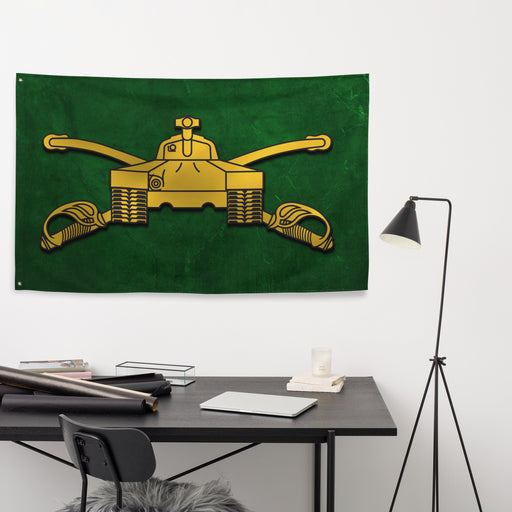 U.S. Army Armor Branch Emblem Green Flag Tactically Acquired   