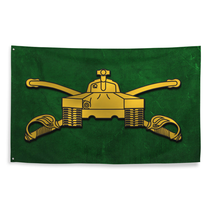 U.S. Army Armor Branch Emblem Green Flag Tactically Acquired   