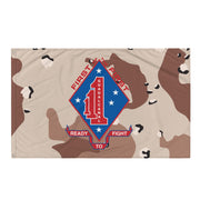 1/1 Marines Chocolate-Chip Camouflage Flag Tactically Acquired   