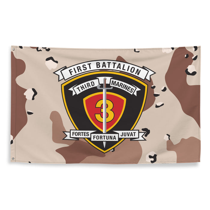 1/3 Marines Chocolate-Chip Camo Wall Flag Tactically Acquired   