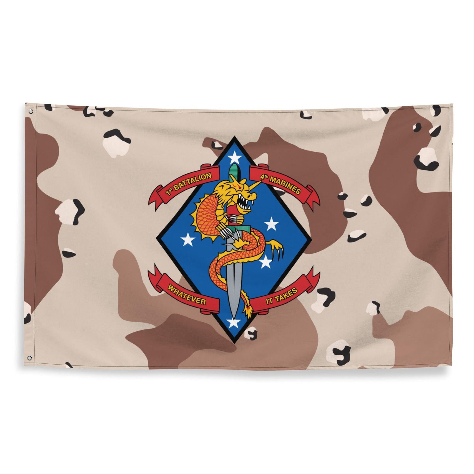 1/4 Marines Chocolate-Chip Camouflage Flag Tactically Acquired   