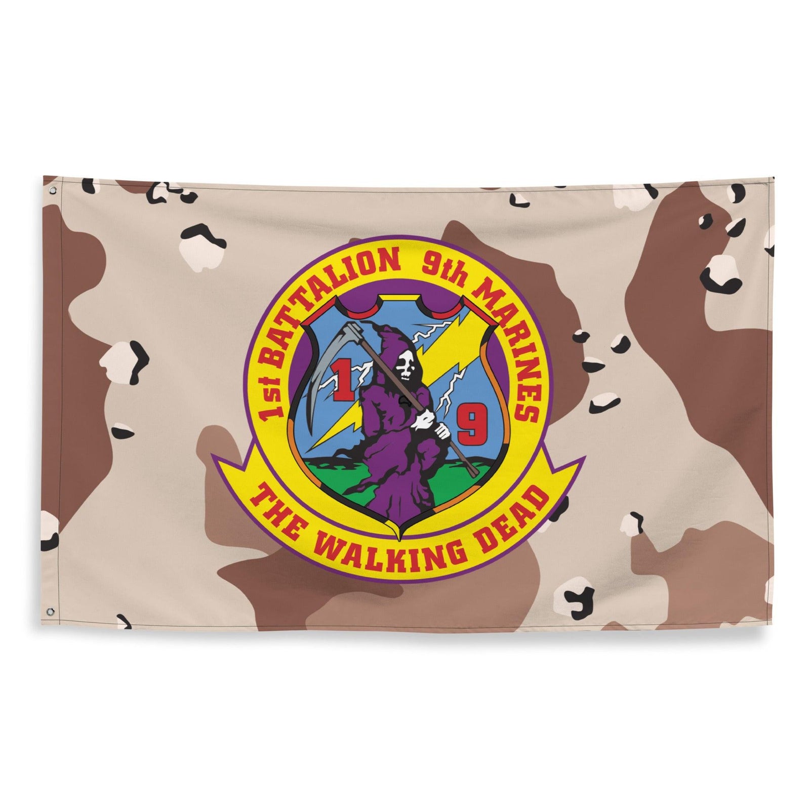 1/9 Marines Chocolate-Chip Camouflage Flag Tactically Acquired   
