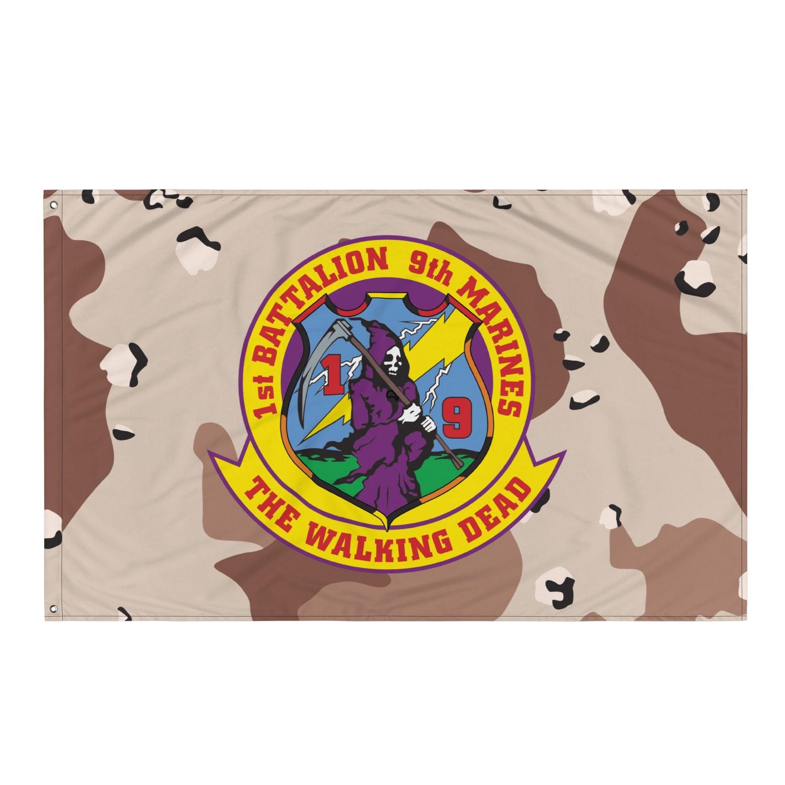 1/9 Marines Chocolate-Chip Camouflage Flag Tactically Acquired   