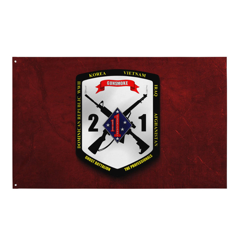 2/1 Marines Unit Logo Red Wall Flag