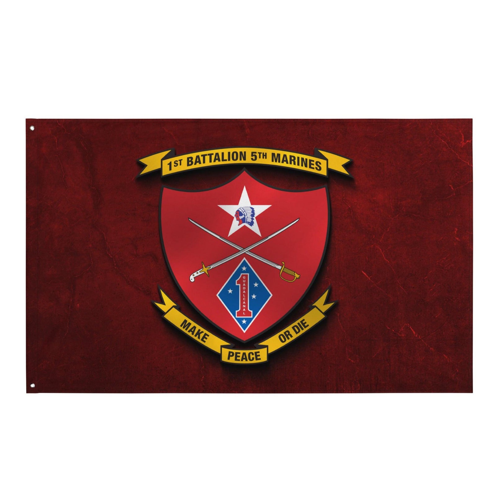 1st Bn 5th Marines (1/5 Marines) Red Wall Flag Tactically Acquired Default Title  