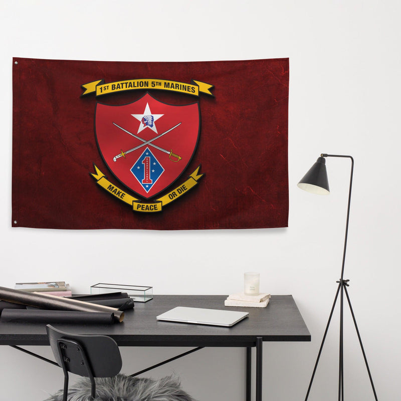 1st Bn 5th Marines (1/5 Marines) Red Wall Flag