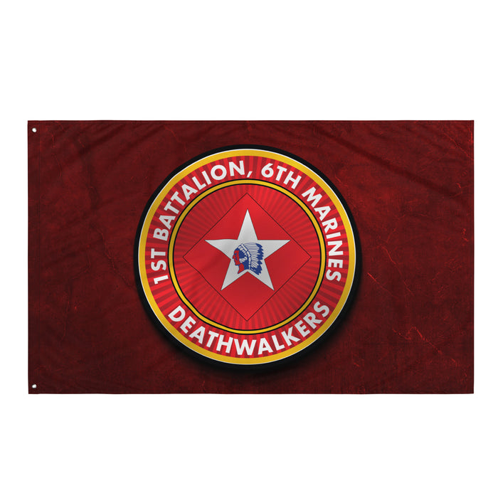 1/6 Marines Deathwalkers Red Wall Flag Tactically Acquired   