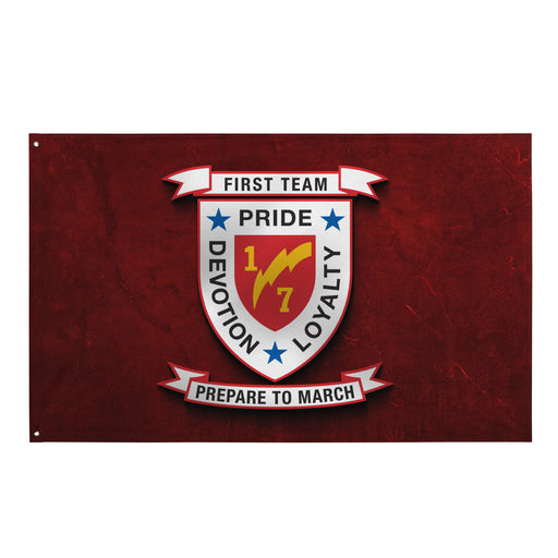1st Bn 7th Marines (1/7 Marines) Red Wall Flag Tactically Acquired Default Title  