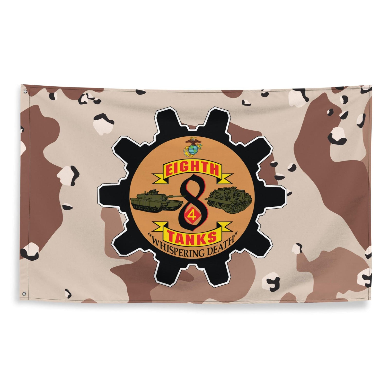 8th Tank Battalion USMC Chocolate-Chip Camo Flag Tactically Acquired   