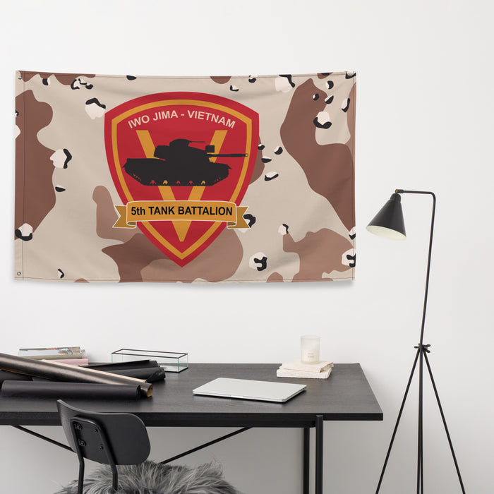 5th Tank Battalion USMC Chocolate-Chip Camo Flag Tactically Acquired   