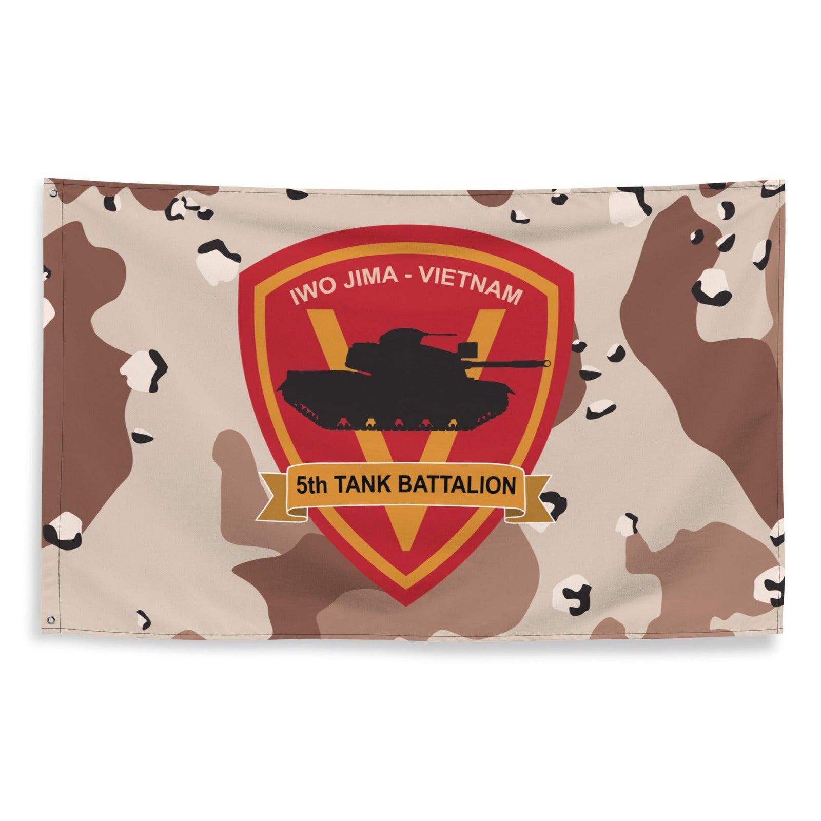 5th Tank Battalion USMC Chocolate-Chip Camo Flag Tactically Acquired   