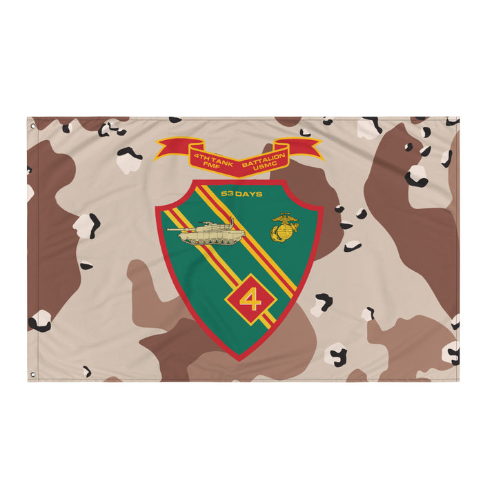 4th Tank Battalion USMC Chocolate-Chip Camo Flag Tactically Acquired   