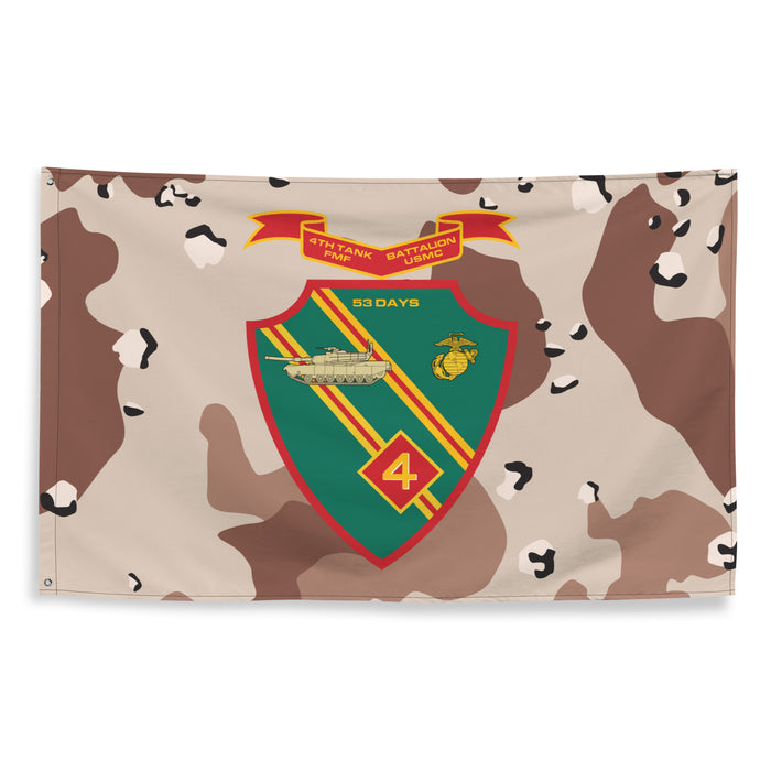 4th Tank Battalion USMC Chocolate-Chip Camo Flag Tactically Acquired   