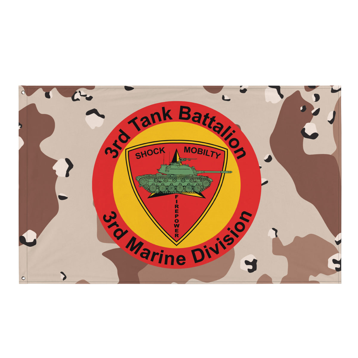 3rd Tank Battalion USMC Chocolate-Chip Camo Flag