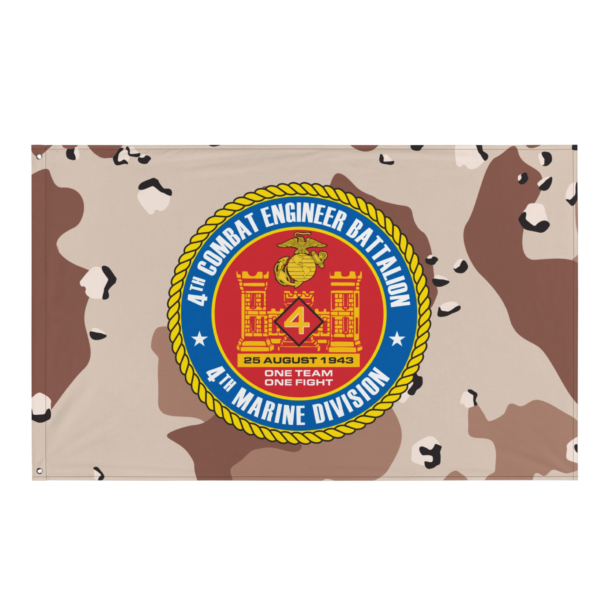 4th CEB USMC Chocolate-Chip Camo Flag