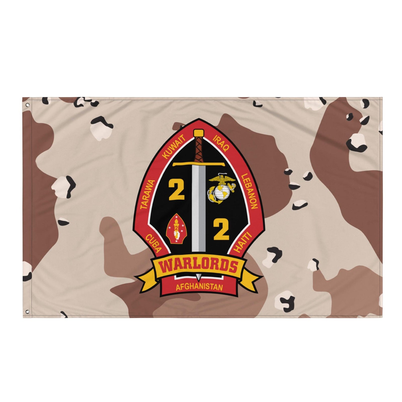 2/2 Marines Chocolate-Chip Camo Flag Tactically Acquired   