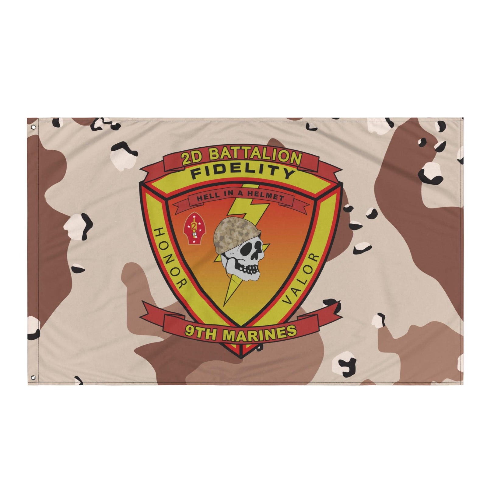 2/9 Marines Chocolate-Chip Camo Flag Tactically Acquired   
