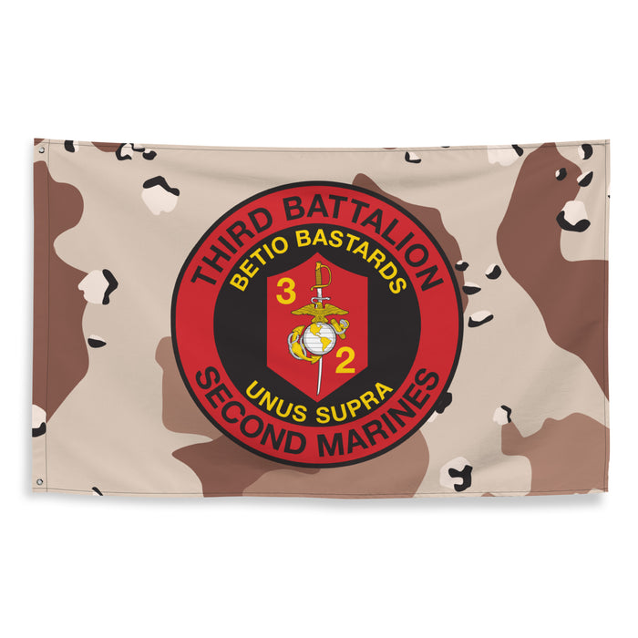 3/2 Marines Chocolate-Chip Camo Flag Tactically Acquired   