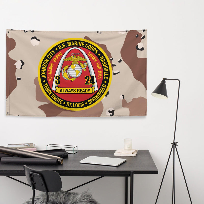 3/24 Marines Chocolate-Chip Camo Flag