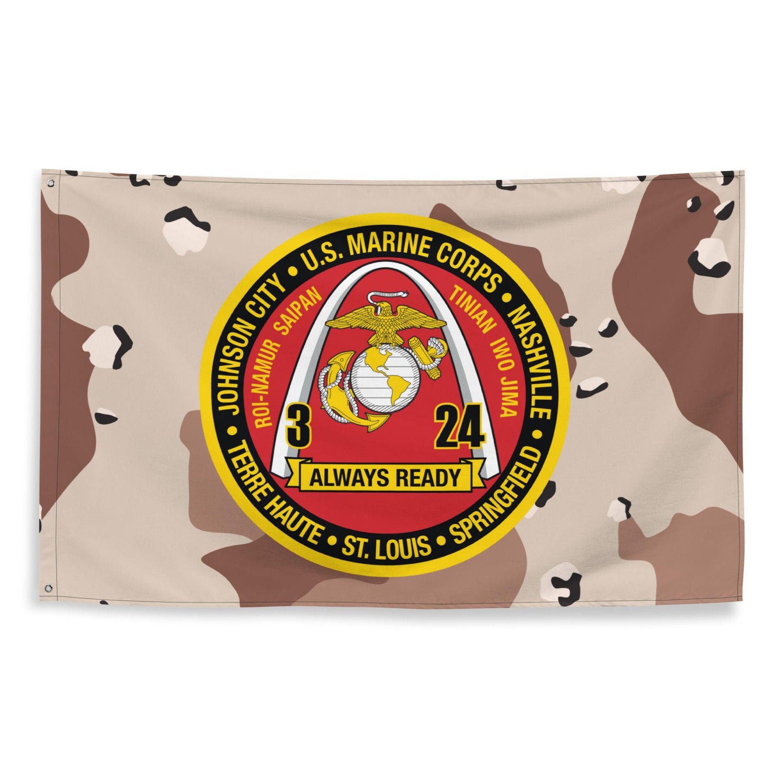 3/24 Marines Chocolate-Chip Camo Flag Tactically Acquired   