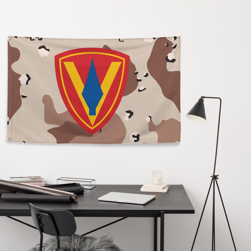 5th Marine Division Chocolate-Chip Camo Flag