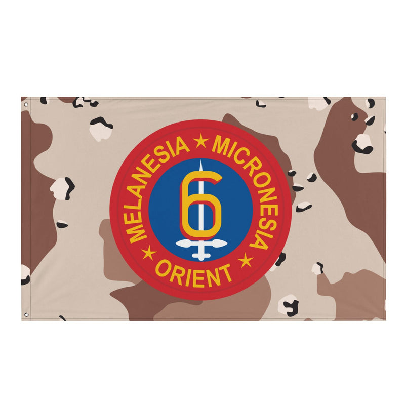 6th Marine Division Chocolate-Chip Camo Flag