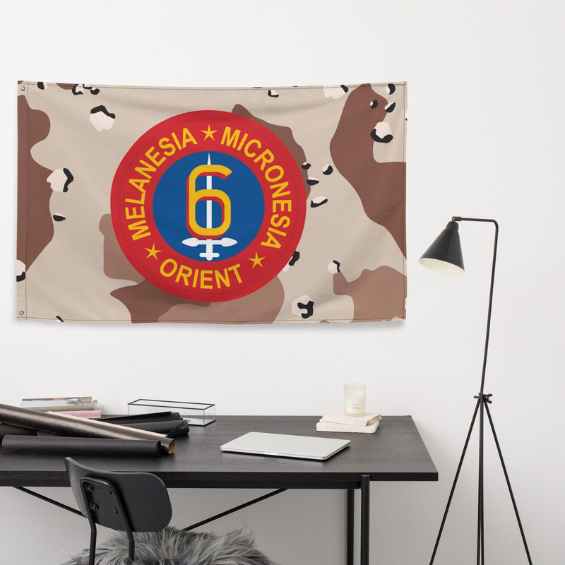 6th Marine Division Chocolate-Chip Camo Flag