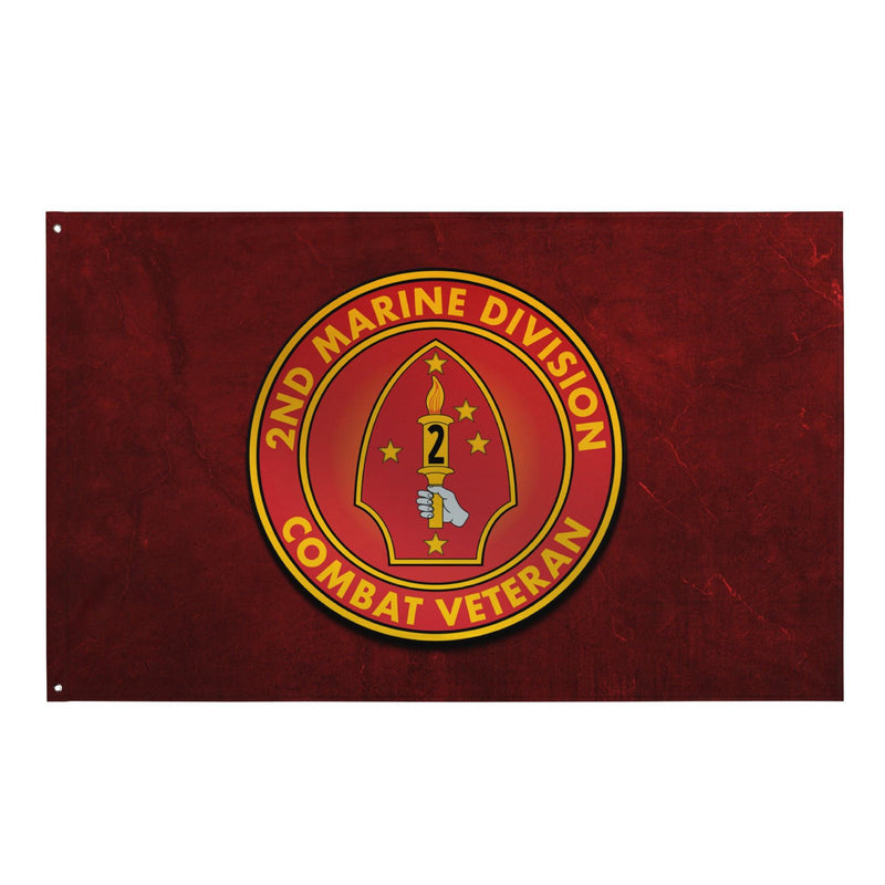 2nd Marine Division Combat Veteran Red USMC Flag