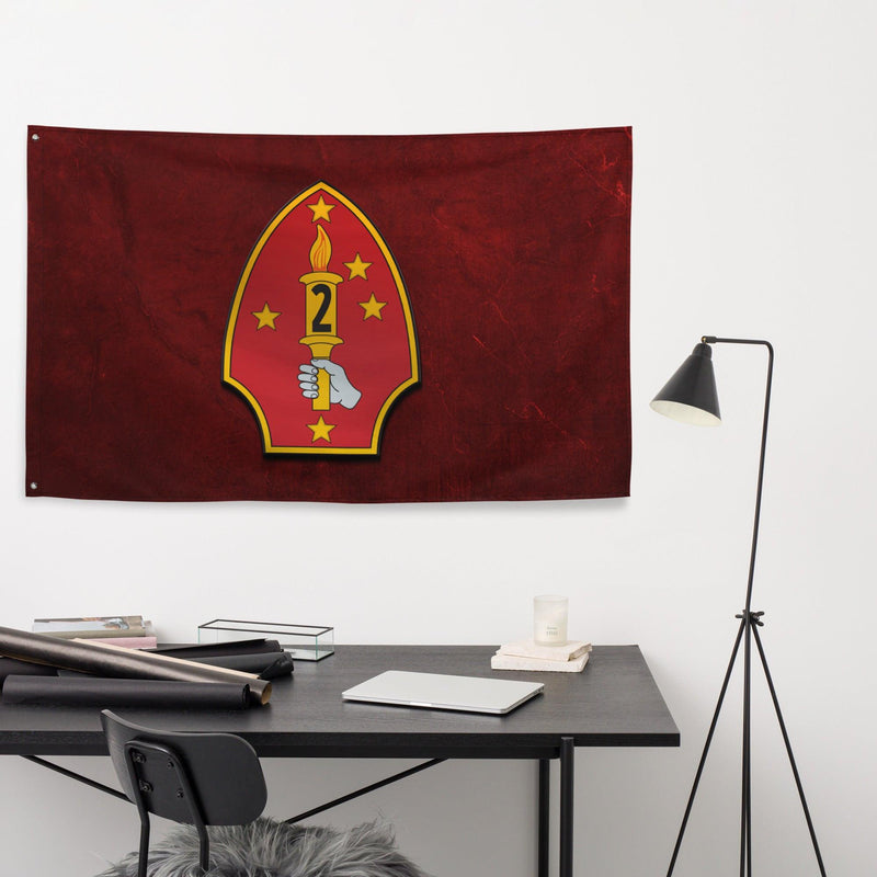 2nd Marine Division Logo Emblem Red Flag
