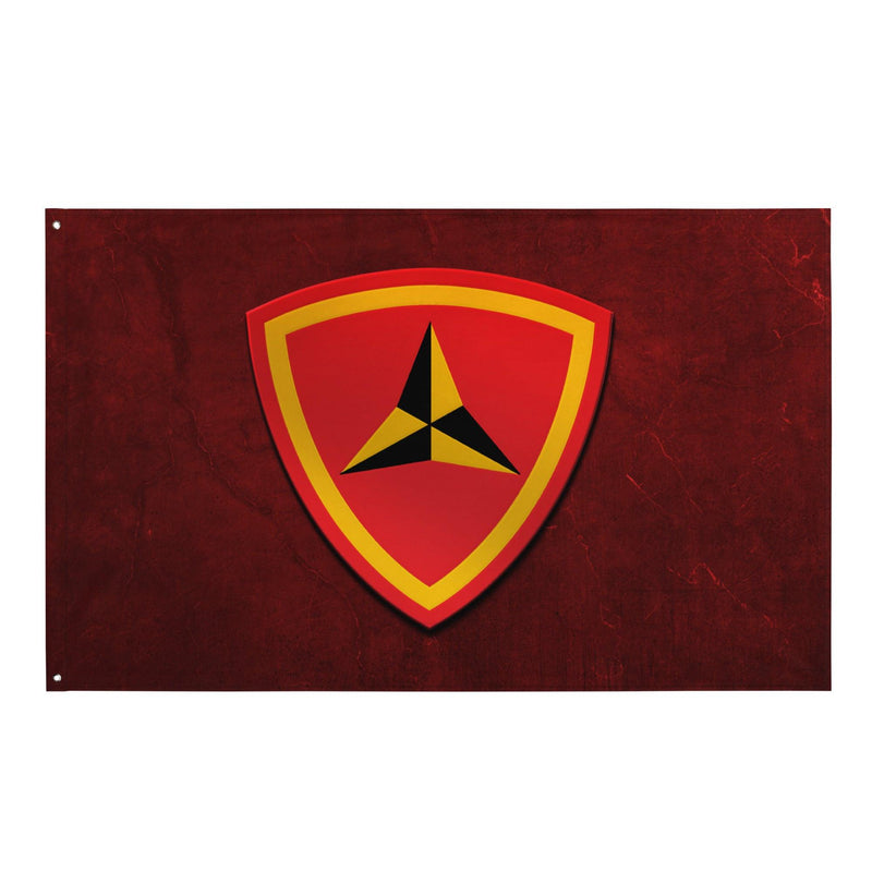 3rd Marine Division Logo Red Flag