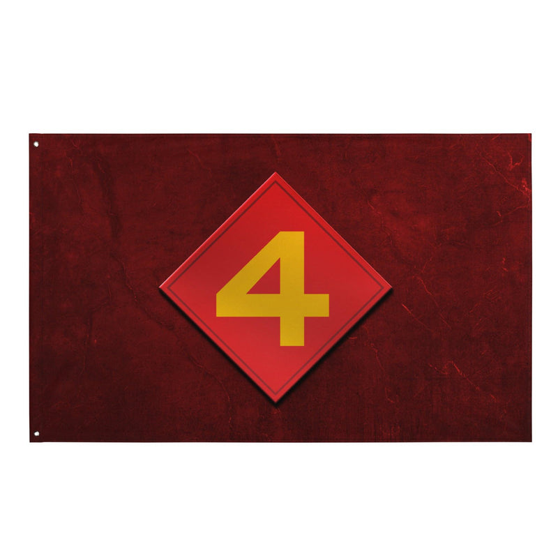 4th Marine Division Logo Red Flag