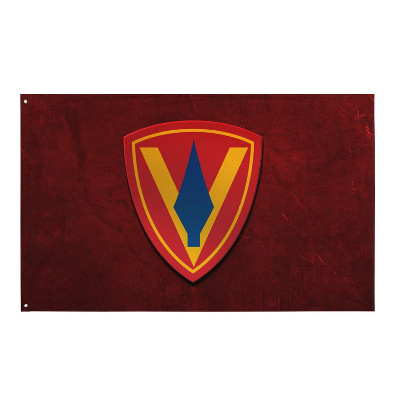 5th Marine Division Logo Red Flag