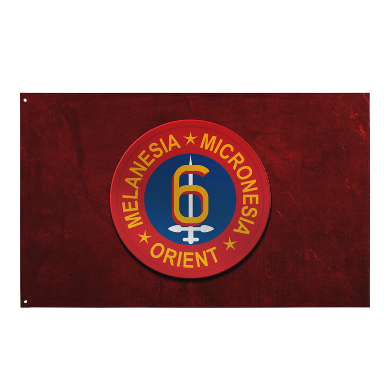 6th Marine Division Logo Red Flag