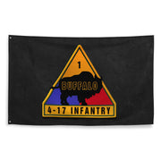 U.S. Army 4-17 Infantry Regiment Indoor Wall Flag Tactically Acquired   
