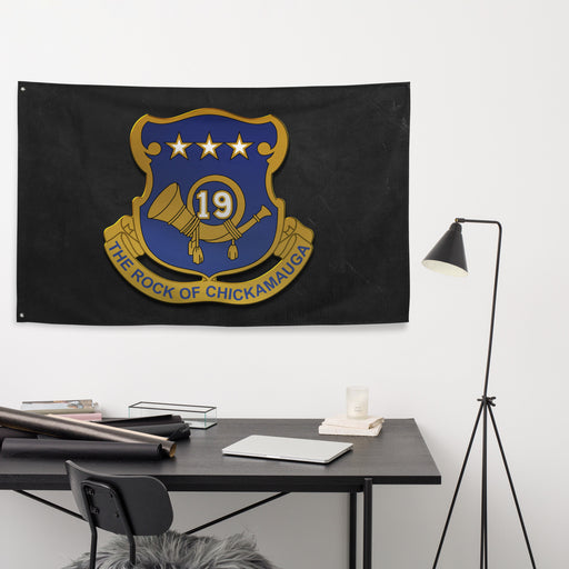 U.S. Army 19th Infantry Regiment Indoor Wall Flag Tactically Acquired   