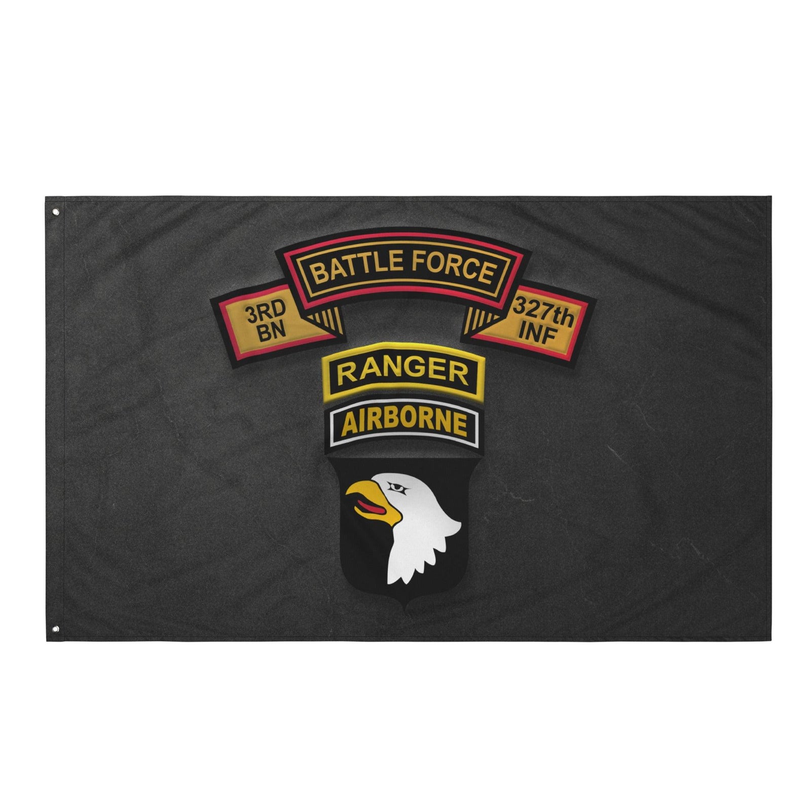 U.S. Army 3-327 Airborne 'Battle Force' Ranger Tab Flag Tactically Acquired   