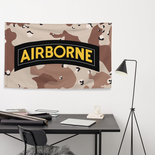 U.S. Army Airborne Tab Chocolate Chip Camo Flag Tactically Acquired   