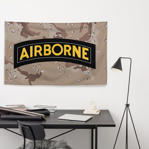 U.S. Army Airborne Tab Desert Storm Camo Flag Tactically Acquired   