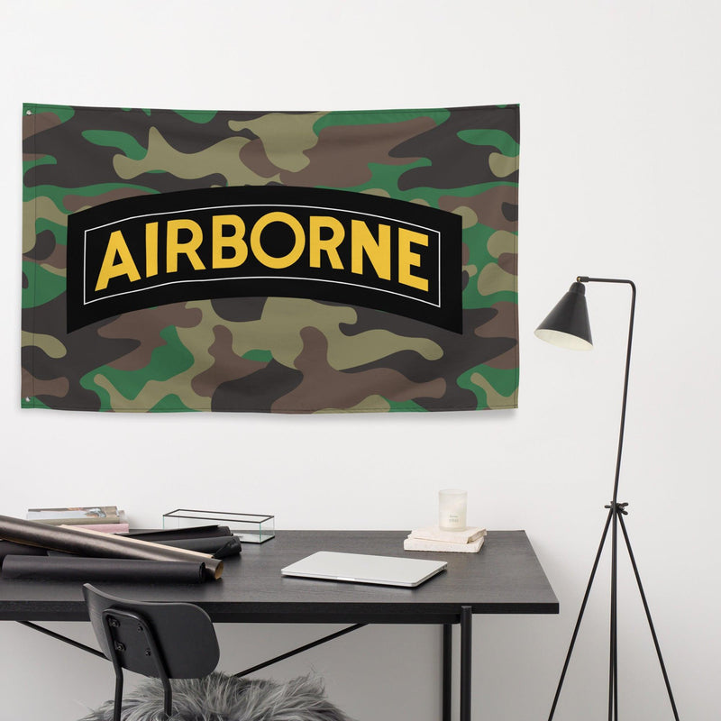 U.S. Army Airborne Tab M81 Woodland Camo Flag
