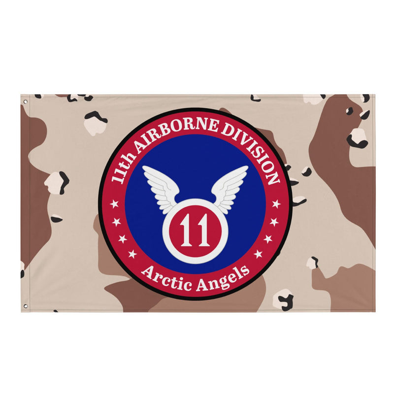 11th Airborne Division Emblem Chocolate Chip Camo Flag