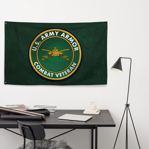 U.S. Army Armor Branch Combat Veteran Flag Tactically Acquired   