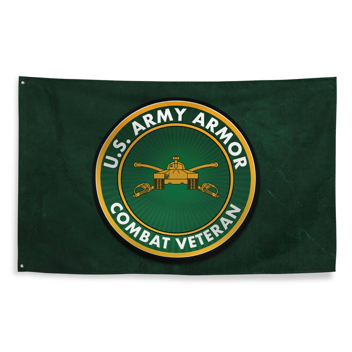 U.S. Army Armor Branch Combat Veteran Flag Tactically Acquired   