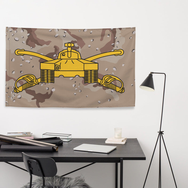 U.S. Army Armor Branch Emblem Chocolate Chip Camo Flag