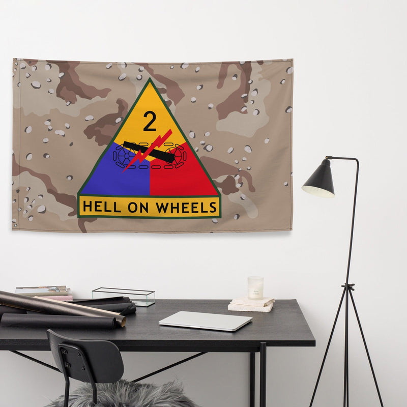 2nd Armored Division Chocolate Chip Camo Flag