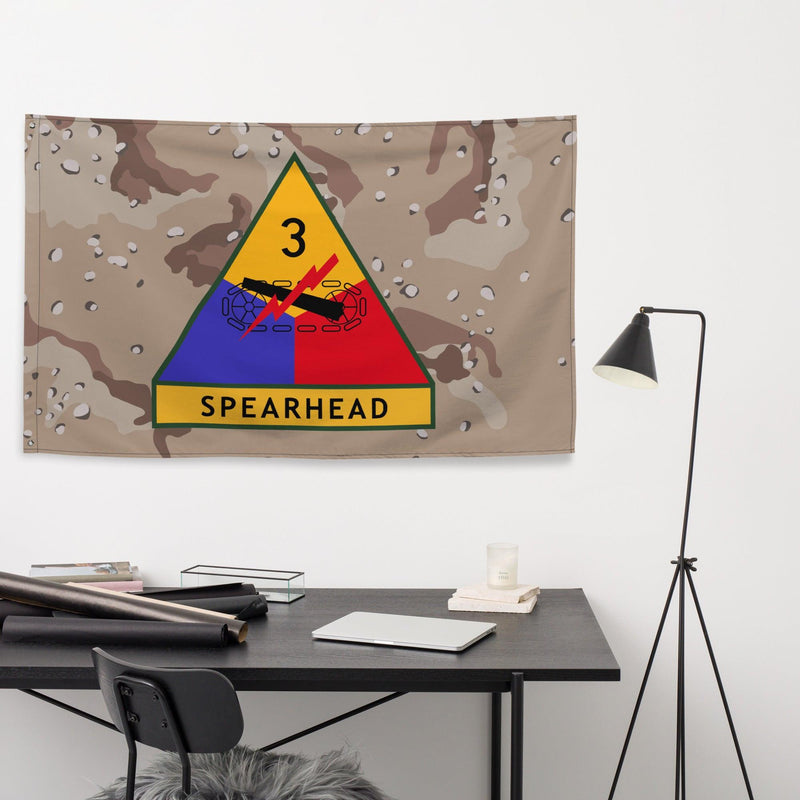 3rd Armored Division Chocolate Chip Camo Flag