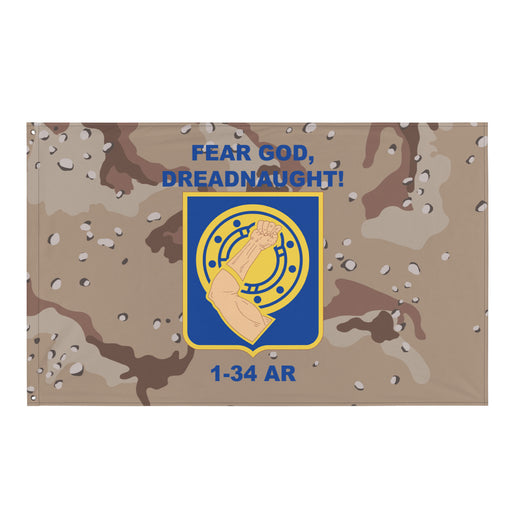 1st Battalion, 34th Armor Regiment (1-34 AR) Chocolate Chip Camo Flag Tactically Acquired Default Title  